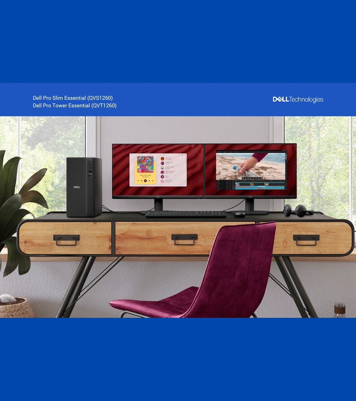 Dell Pro Essential dual monitor setup